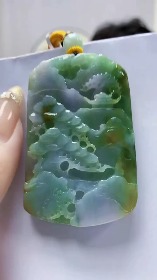 未镶嵌定制翡翠5145DD-毛货挂件51