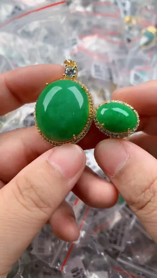 银S925镶嵌戒指翡翠111     6