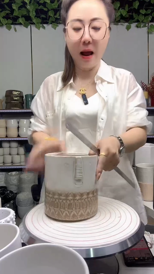 陶瓷花盆默认打孔宽高14.5-14.5