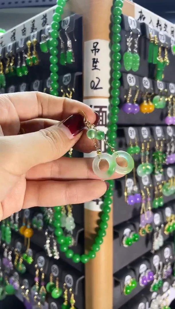 【闪购商品】翡翠耳饰银S925镶嵌019...