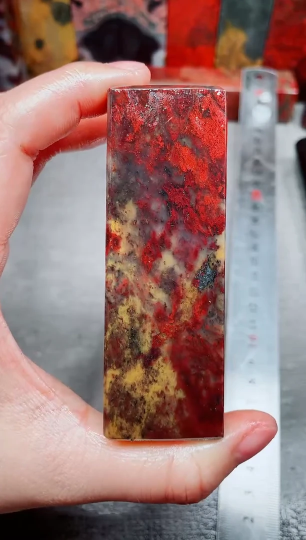 桂林鸡血玉素章3.0左右34