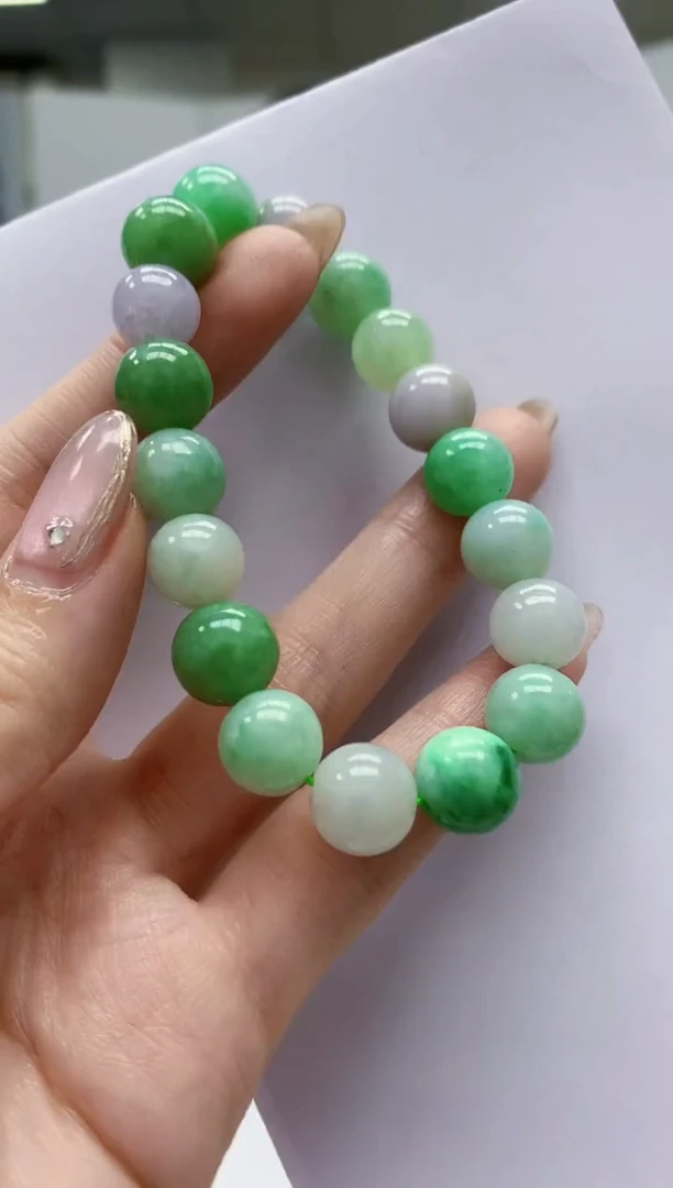 【闪购商品】定制翡翠未镶嵌5145jw-毛货手串84