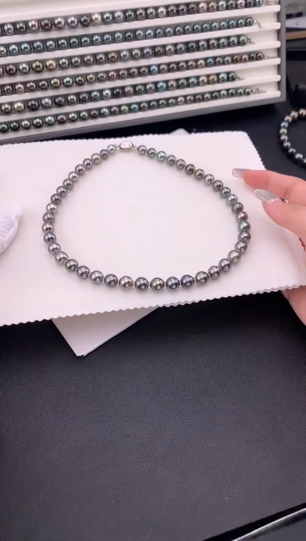 银S925镶嵌海水珍珠颈饰 大溪地海水珍珠项链