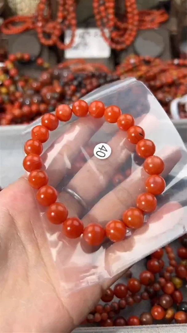 南红玛瑙手串未镶嵌10+