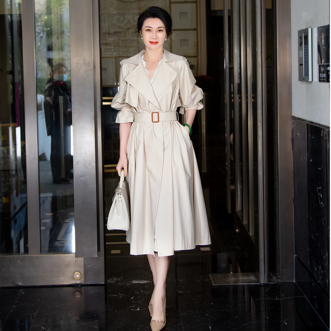 EDFNOT/杨红霞汝意FS廓形复古风衣/FS-G24032