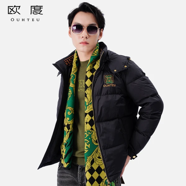 OUHTEU/欧度【诺克熊系列】冬季高级轻奢男装鸭绒羽绒服保暖7595