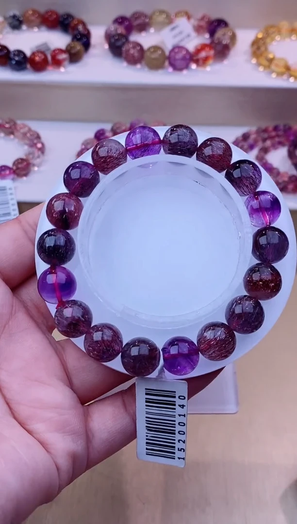 未镶嵌手串水晶黑加仑超七单圈11m+