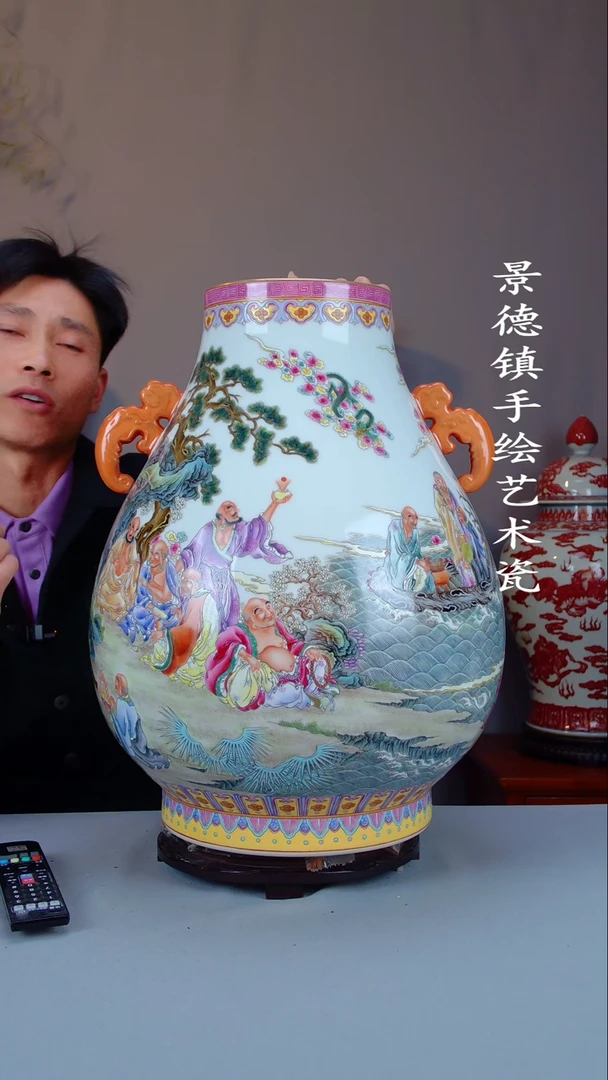 摆件陶瓷景德镇手工手绘陶瓷摆件65
