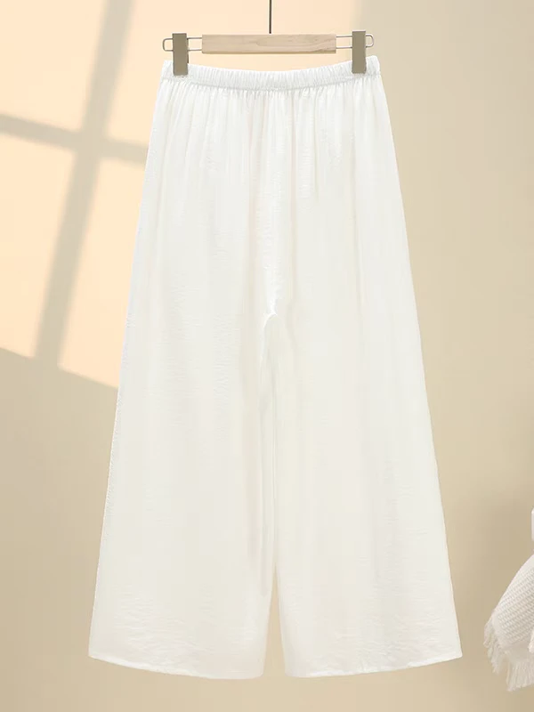 城城家欧货定制银，纯白九分宽筒裤