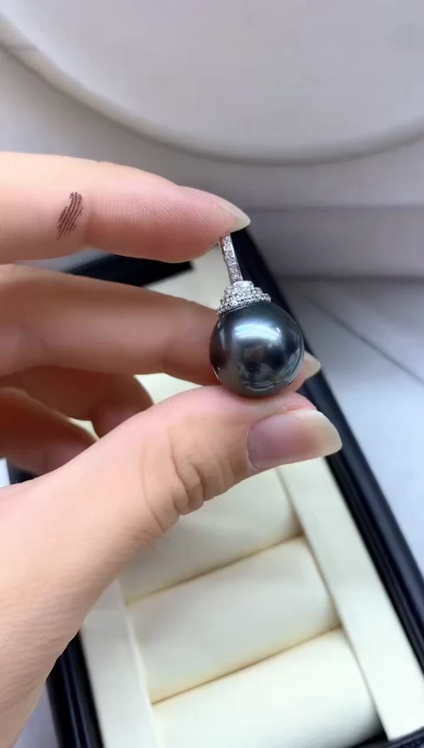 银S925镶嵌吊坠(不含链)海水珍珠吊坠