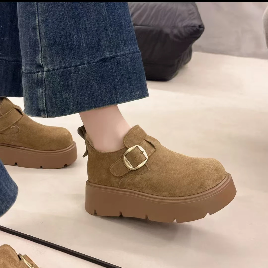 冬季加棉女款厚底休闲鞋G168