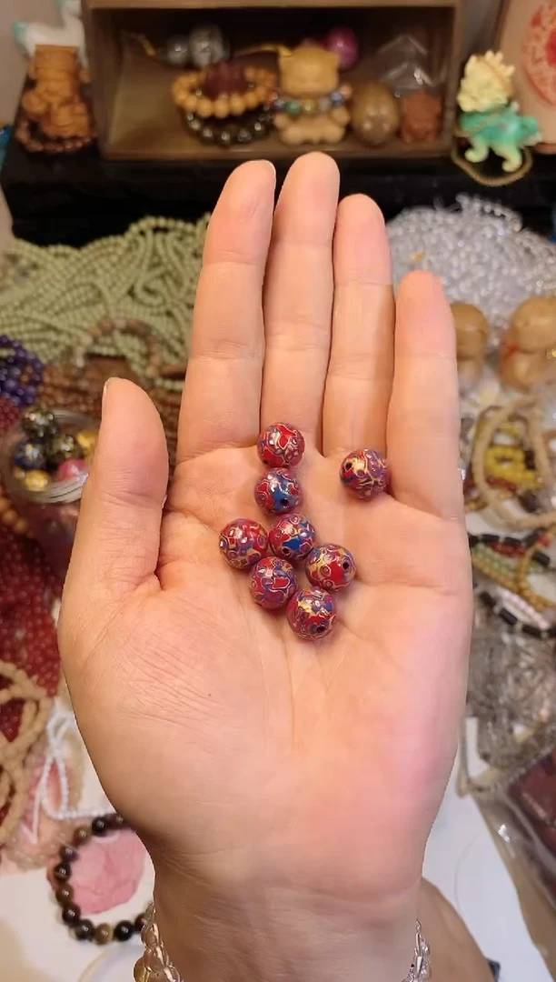 大漆工艺品手串/手链卡12+红蓝金单珠发1