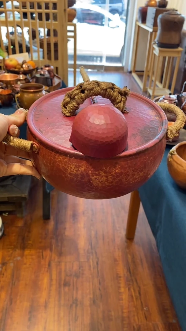 纯紫铜汤锅配茶勺