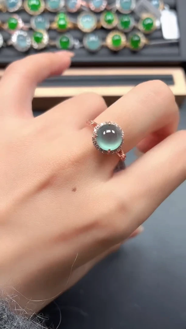 银S925镶嵌戒指翡翠11