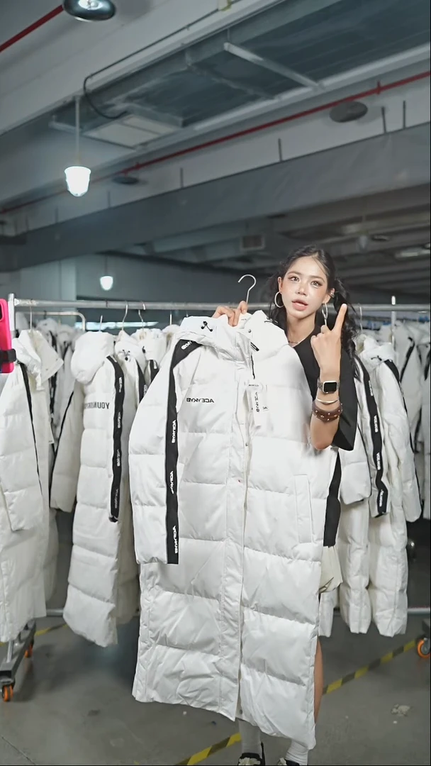 YKYB羽绒服长款XL码    白色004