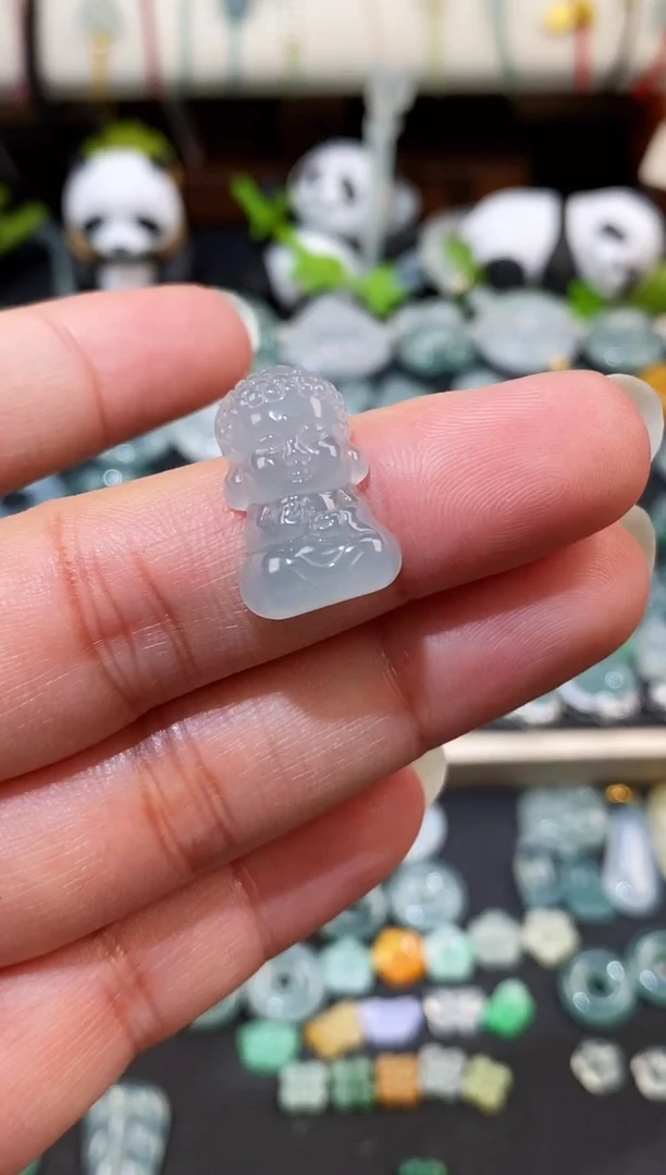 散珠翡翠宝宝佛裸石