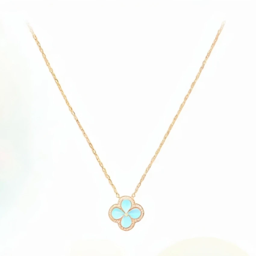 合金项链 一朵单花款花项项连经典百搭轻奢项链中号