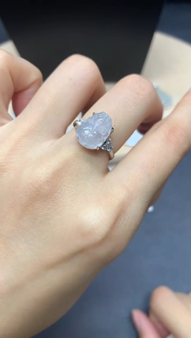 【闪购商品】翡翠戒指银S925镶嵌貔貅【多样性发其一】