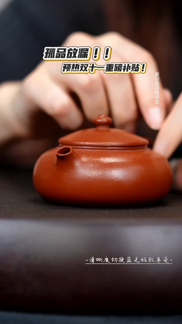 茶壶紫砂LTF19222孟辰寒江朱泥140cc
