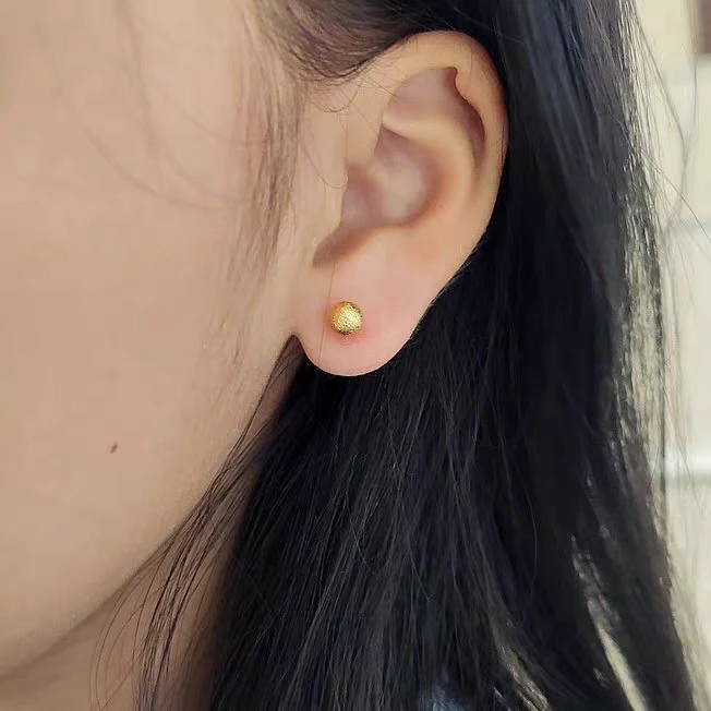 【清货专属链接】 E125 砂面豆豆耳钉