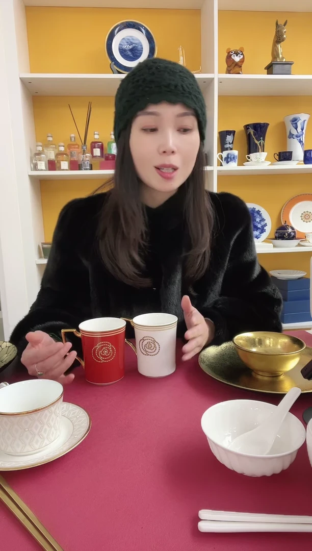 【闪购商品】山茶花 咖啡杯红白