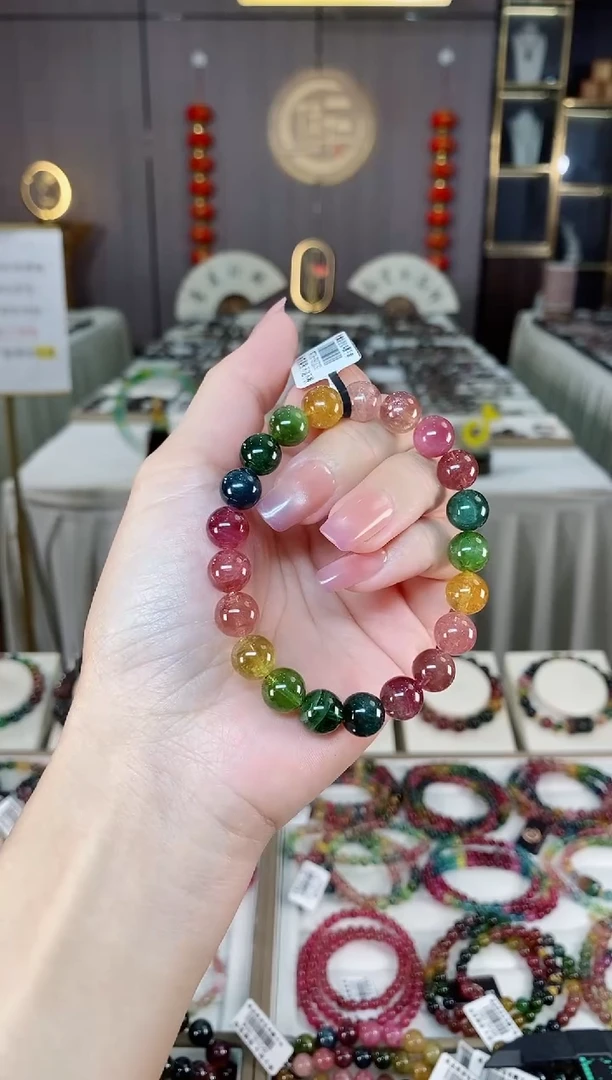 未镶嵌老矿碧玺单圈手串9mm+碧玺多样性发一条hon