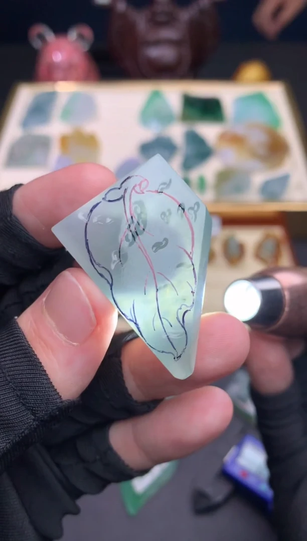 颈饰银S925镶嵌翡翠L**L天然翡翠裸石（包工）