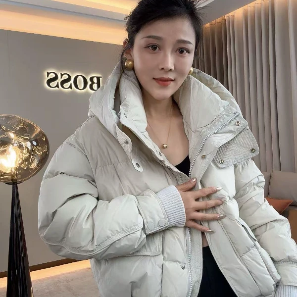 【耿老板6142#P】法式连帽精致短款设计师款安心绒羽绒服