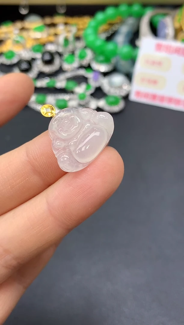颈饰18K金镶嵌翡翠227-中国好珍宝