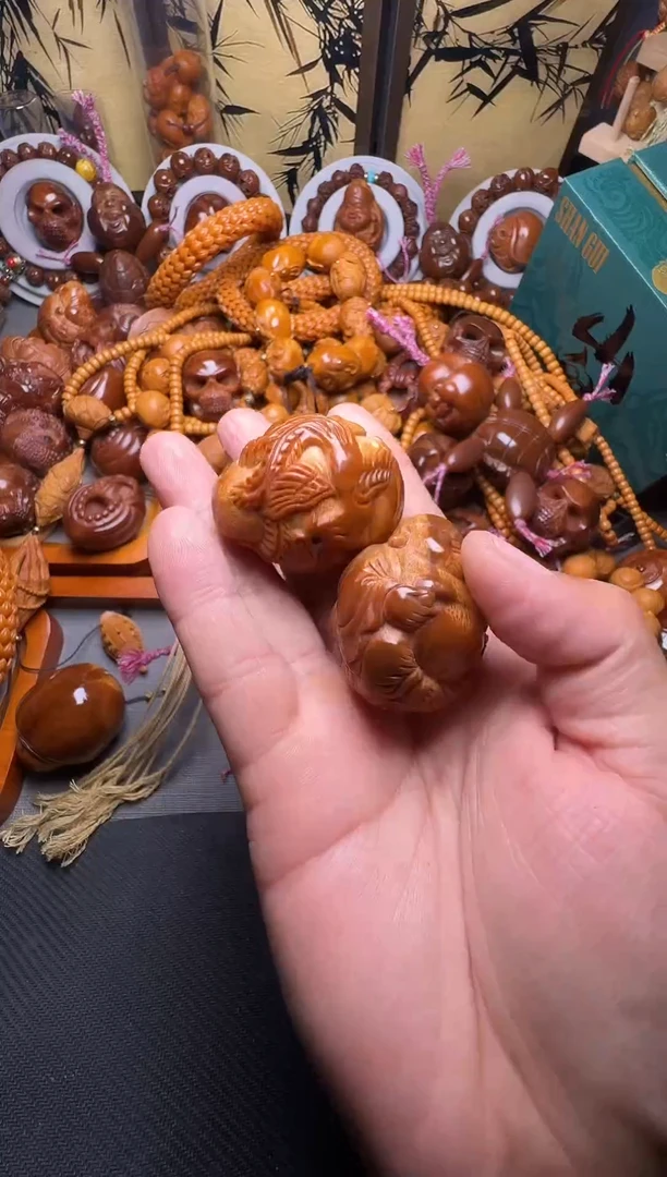 手串橄榄核光**哥龙凤弥勒一对