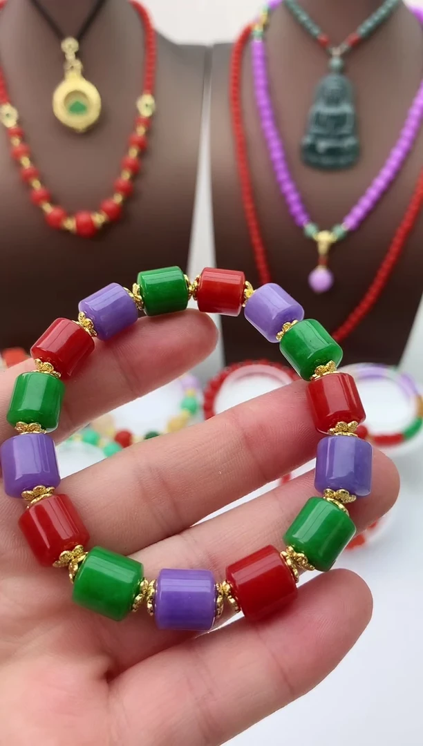 【闪购商品】翡翠手链14K金镶嵌S111手链