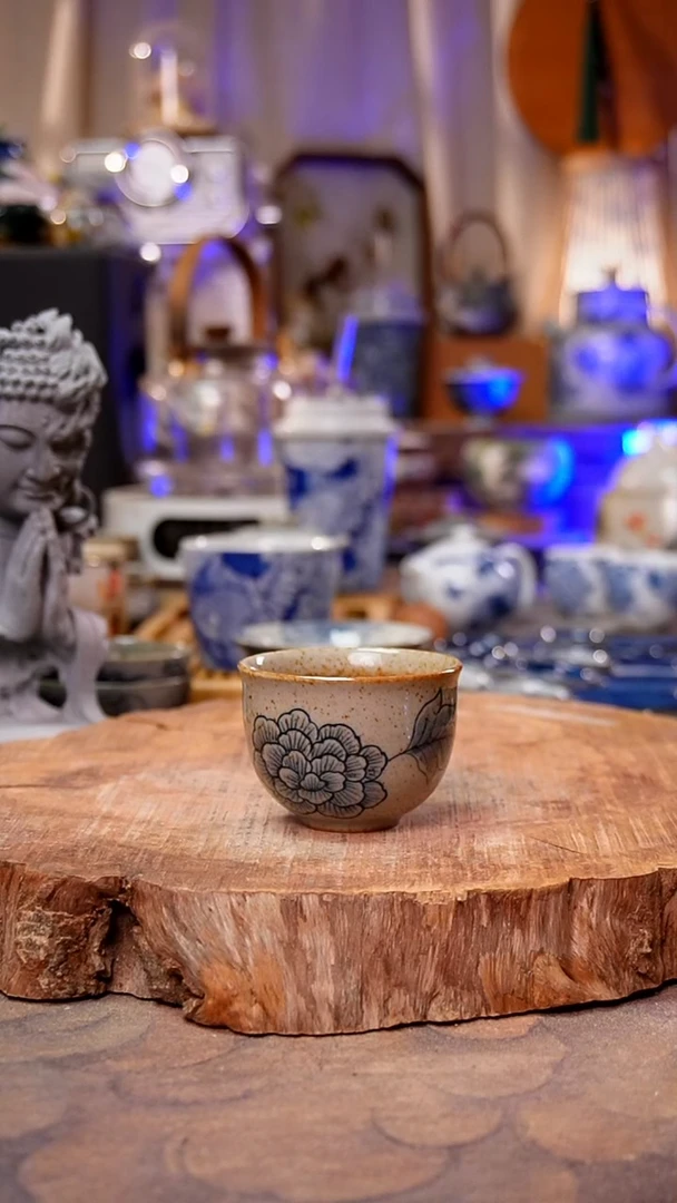 杯子牡丹手工手绘手工手绘