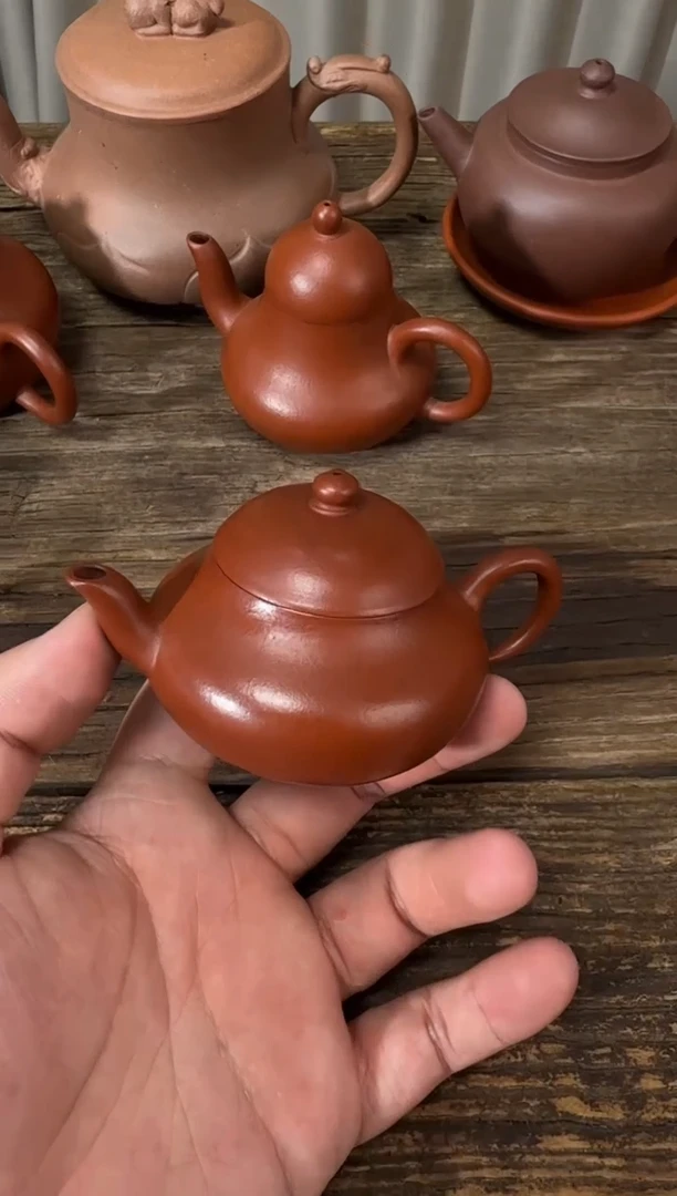 茶壶紫砂手工矮梨形 直上底