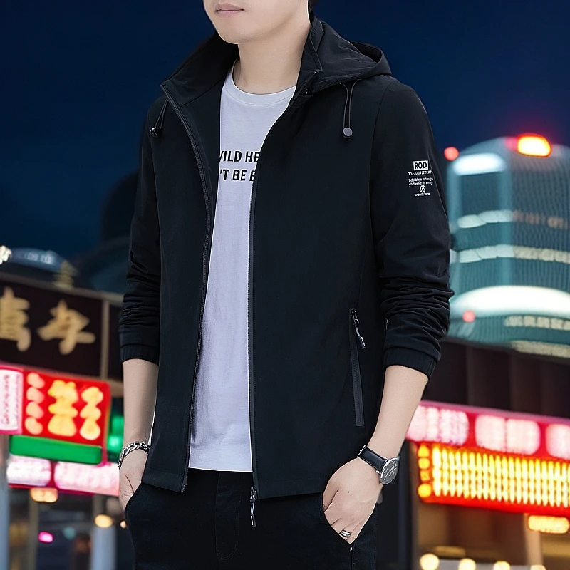 2025新款连帽可拆修身春秋款潮流帅气休闲户外百搭潮男爆款夹