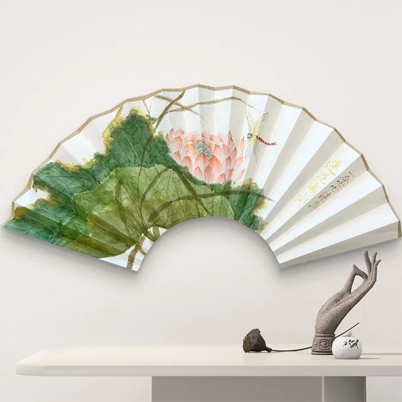 【手绘秘彩描金】蜻蜓立荷 ——王琳—扇面