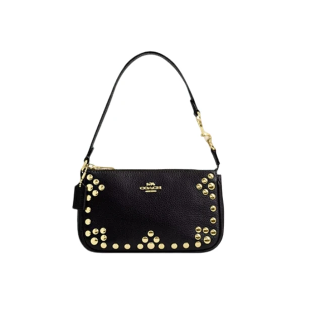 COACH/蔻驰预售Nolita 19黑色铆钉款女士手拎包手提包麻将包