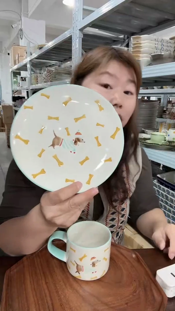 陶瓷腊肠狗8英寸盘子