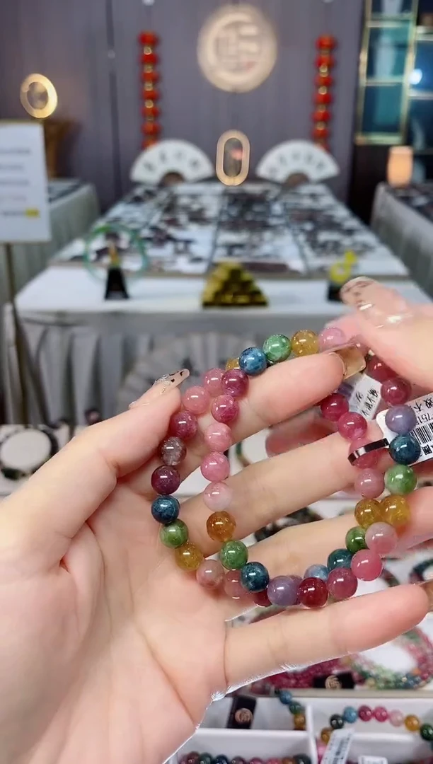 未镶嵌老矿碧玺单圈手串7mm+碧玺dan多样性发货一条