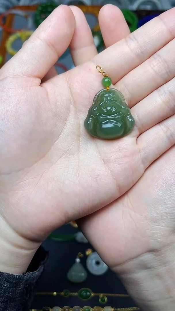 颈饰未镶嵌和田玉佛公 06