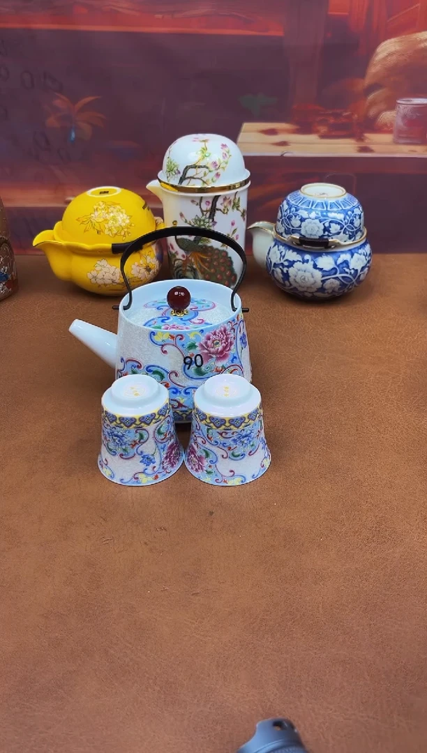 陶瓷茶具摆件旅行套组