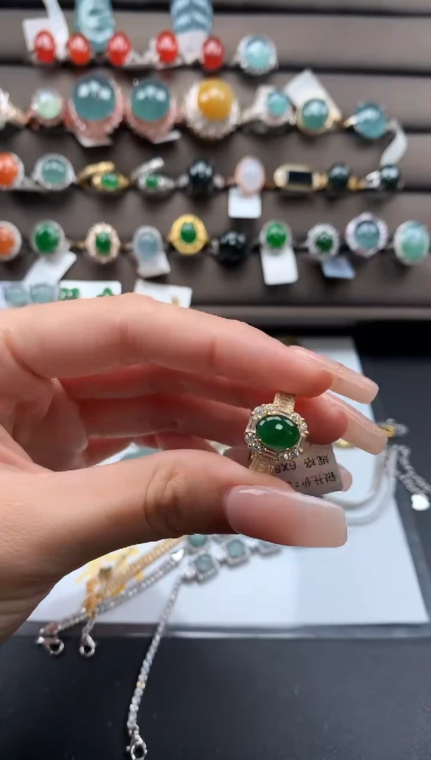 【闪购商品】翡翠戒指银S925镶嵌31231312