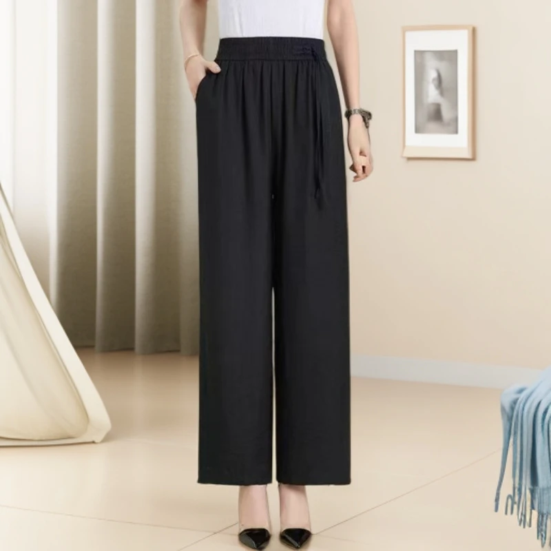 【小妹轻奢女装】长裤高腰薄款松紧夏季休闲裤休闲甜辣千金风2877