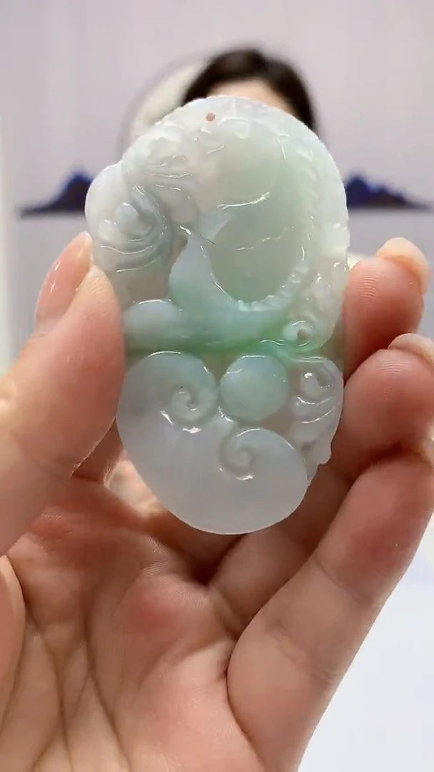 【闪购商品】翡翠颈饰未镶嵌4829ms-jj274荷叶鱼