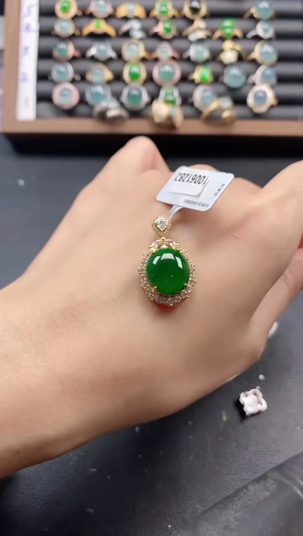 银S925镶嵌戒指翡翠51511