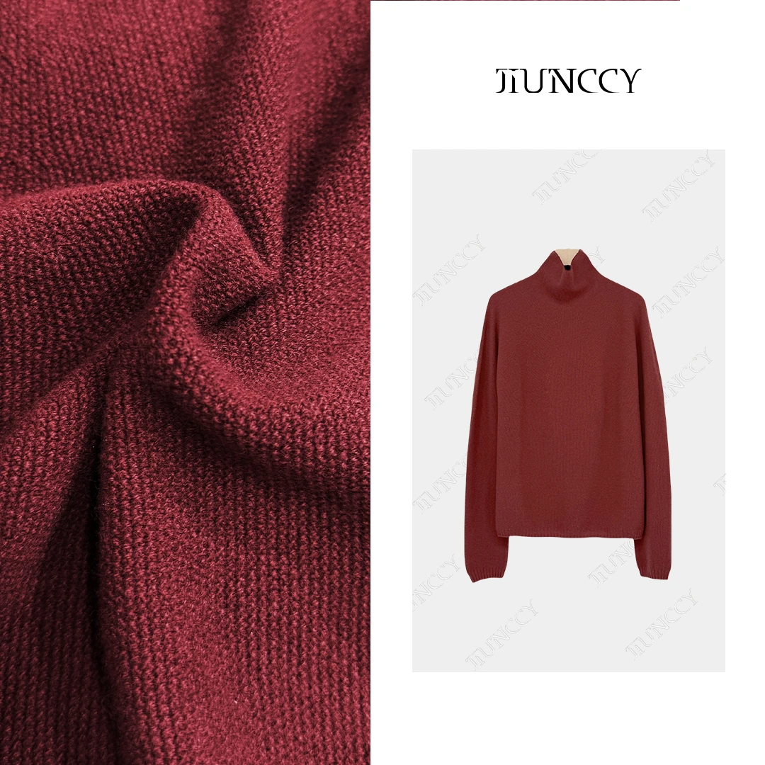 JIUNCCY【千禧】全羊毛半高领立体针柔软百搭打底针织毛衫 42ZZ266