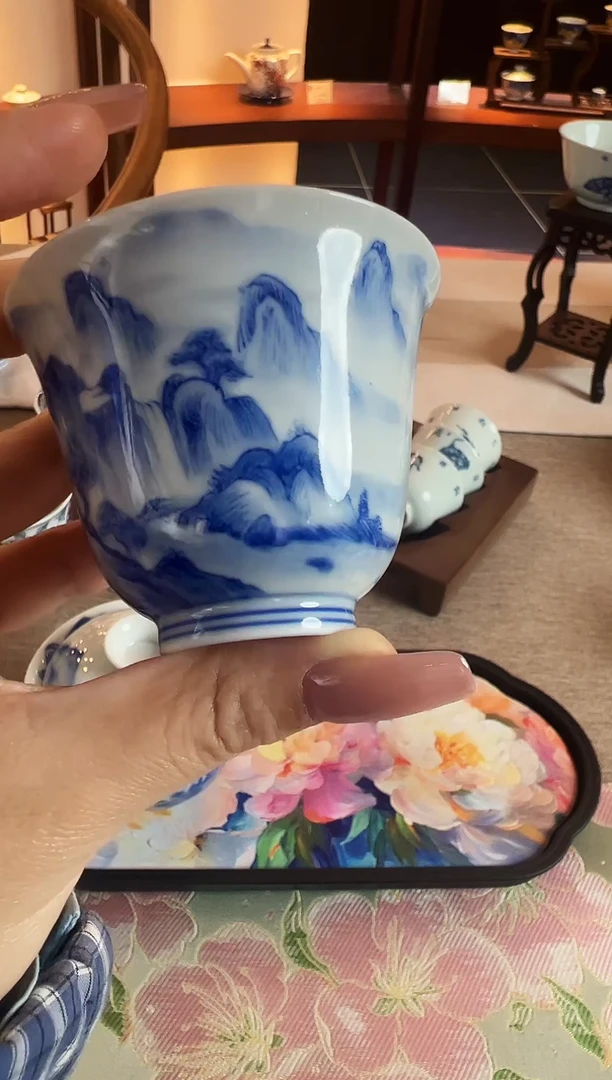 青花山水单杯111