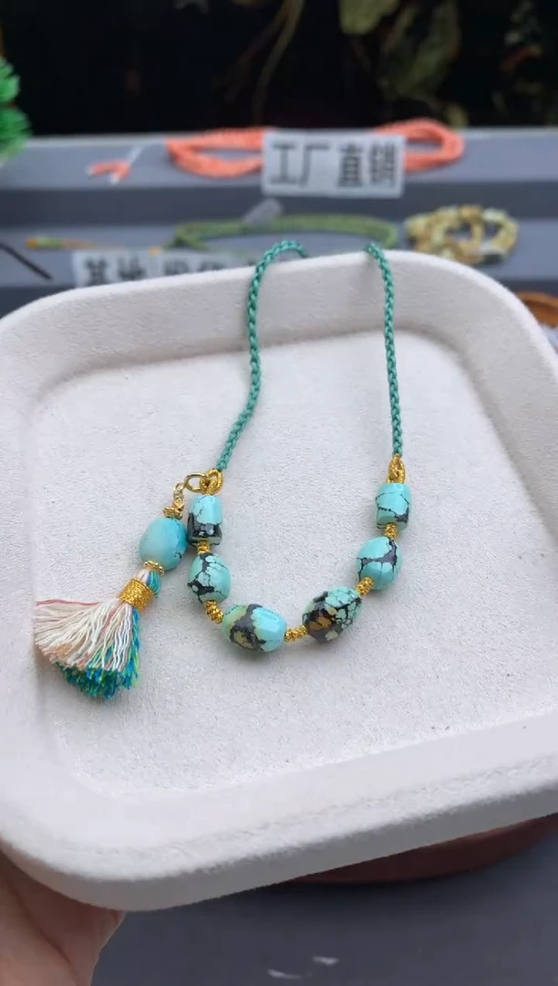 未镶嵌绿松石锁骨链茜.C180