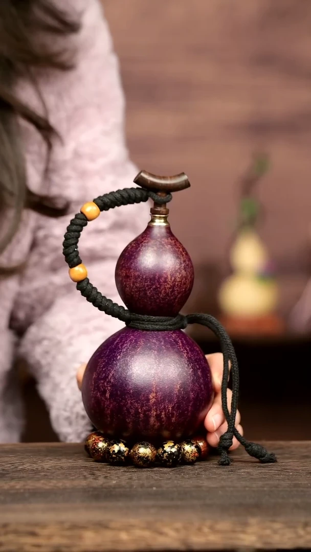 471号中药煮色  300ml左右 大漆葫芦水壶/酒壶 一物一拍