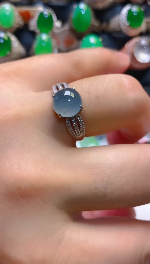 翡翠银S925镶嵌耳饰天然A货翡翠1