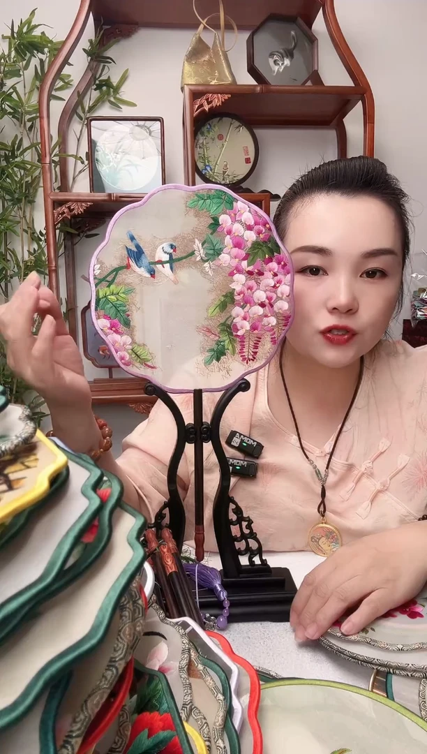 刺绣团扇-双面绣花